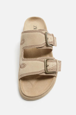 DOUBLE STRAP LEATHER SANDALS - Zara фото 5