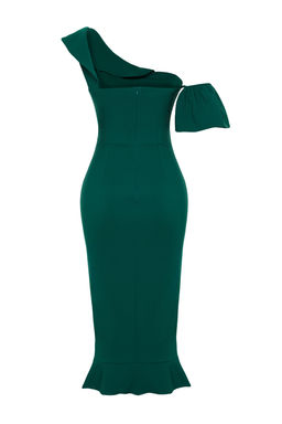 Zumrut Yesili F?rf?rl? Dokuma S?k Abiye Elbise TPRSS24EL00153 - Trendyolmilla фото 8