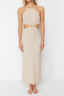 TRENDYOLMILLA Yesil Cizgili Maxi Orme Dokulu Aksesuarl? Plaj Elbisesi TBESS23EL00066 фото 15