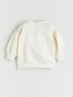 ?i?ekli K?z Bebek Sweatshirt ve Tayt 2li