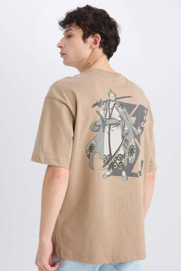 One Piece Boxy Fit Bisiklet Yaka S?rt Bask?l? K?sa Kollu Tisort - Defacto фото 2