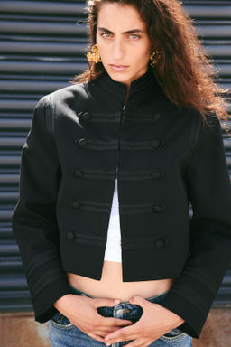 Chaqueta de sarga con hombreras - H&m фото 5