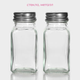 Набор для специй Доляна «Стандарт», 2 предмета: солонка, перечница 100 мл, стекло