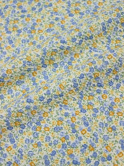 Импорт.хлопок Жатка Селеста (голубые цветы), ш.1.30м, хлопок-100%, 90гр/м.кв
