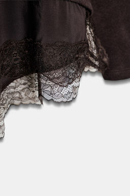 CONTRAST T-SHIRT WITH LACE - Zara фото 7