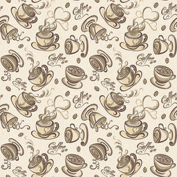 Клеенка столовая на нетканной основе 1,35х20м "Мажор" "Чашки с кофе", ПВХ, яркий рисунок, в рулоне, Россия (цена за м/п)