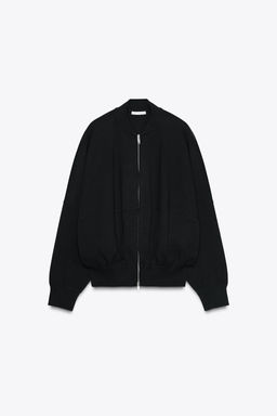 CHAQUETA BOMBER INTERLOCK / Negro - Zara фото 6