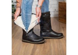 Монголки коричневые с замком, войлочная подошва, - Мирунт фото 9