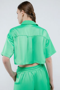 Укороченная кроп-рубашка - Incity фото 4