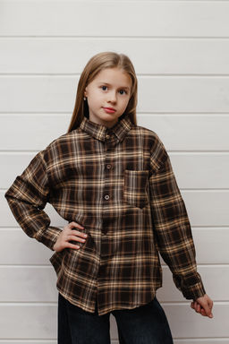 Рубашка подростковая коричневая