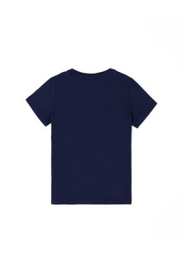 Футболка U.S. Polo Assn для мальчиков из хлопка темно-синяя  фото 2