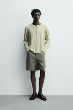 BERMUDA DENIM REGULAR FIT / Verde gris