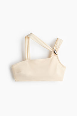 Top de bikini de un hombro con relleno