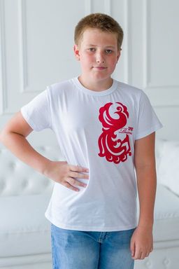 Футболка детская из кулирки Россия белый - Амадэль фото 7