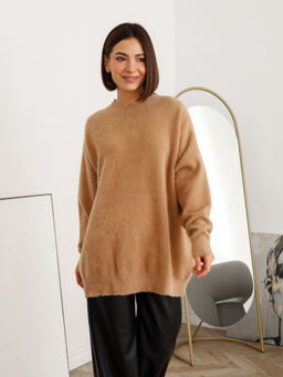 Джемпер вязаный женский SOFT, капучино - Inzibe фото 3