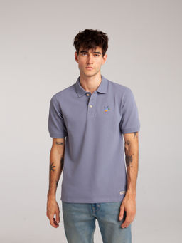 Футболка с воротником ЗАПОРОЖЕЦ Ditch PASTEL BLUE GREY