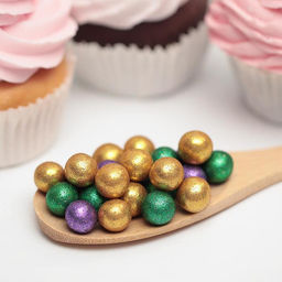 Посыпка кондитерская с глиттером Блеск зеленый, золото, фиолетовый, 50 г