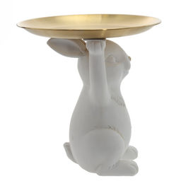 Фигурка декоративная "Заяц" с подносом, L20 W20 H21 см