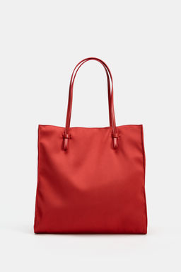 BOLSO SHOPPER SAT?N / Rojo