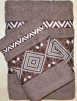 Махровое полотенце Ромбы- ШОКОЛАД 70*140 см. хлопок 100%