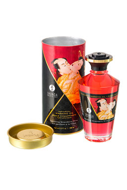 Масло для массажа Shunga Sparkling Strawberry Wine, разогревающее, клубника и шампанское, 100 мл