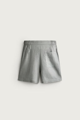 BERMUDA RELAXED FIT 100% LINO / Gris claro - Zara фото 12