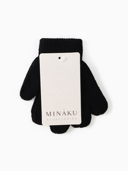 Перчатки детские MINAKU, однослойные, чёрные, 14 см