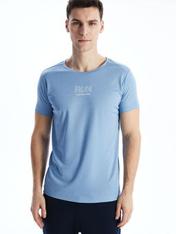 Bisiklet Yaka K?sa Kollu Bask?l? Erkek Ti??rt