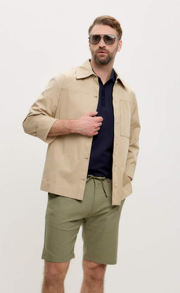 Шорты лен F111-0960-1 olive