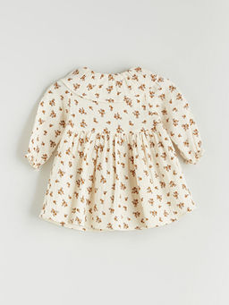 Bebe Yaka ?i?ekli K?z Bebek M?slin Elbise