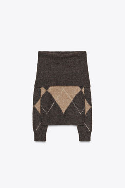 DIAMOND PATTERN STRAPLESS KNIT SWEATER - Zara фото 6
