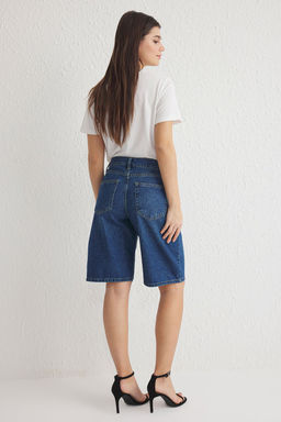 TRENDYOLMILLA Siyah Yuksek Bel Denim Bermuda TWOSS25SR00017  фото 5