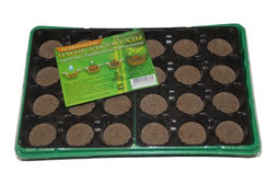 Минипарник д/рассады с торф. таблетками 24таблетки ( диаметр 41мм+лоток+крышка)