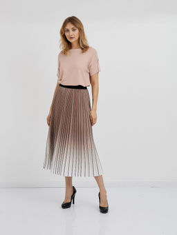 плиссированная юбка с эффектом градиент в бежевых тонах