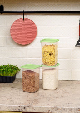 Цена за 2 шт. Банка для сыпучих продуктов Sugar&Spice Vanilla квадрат. 1,2л,с гибкой крышкой фисташка SE168510050