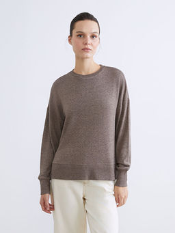 Bisiklet Yaka Oversize Kad?n Sweatshirt