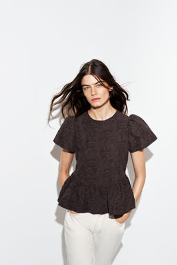 TOP GLOBO PEPLUM / Marr?n - Zara фото 5