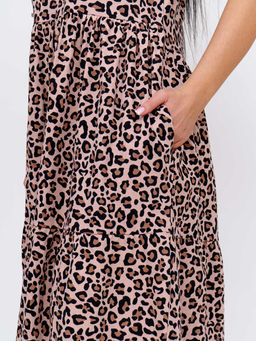 Платье женское, цвет коричневый черный