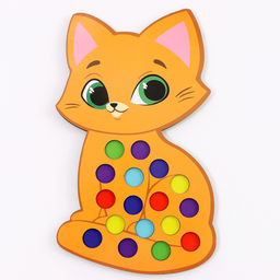 Сортер деревянный «Котёнок» с помпонами и пинцетом, 15×21 см