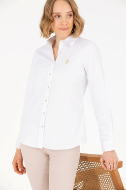 U. S. Polo Assn Женская белая базовая рубашка с длинным рукавом - U.s. polo assn фото 9