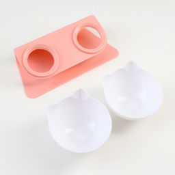 Миски пластиковые на розовой подставке 27,5 х 14 х 15 см белые - Пижон фото 5