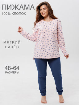 Пижама женская ПЖ-53 (футер с начёсом) Розовый одуванчик