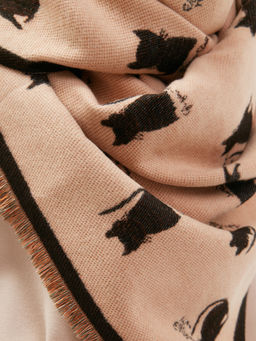 в составе шерсть Большой, мягкий, теплый двусторонний палантин с принтом - Tantino фото 6