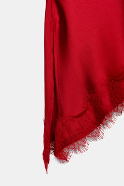 COMBINED LACE-TRIMMED TOP - Zara фото 14