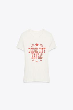 RIBBED T-SHIRT WITH TEXT - Zara фото 10