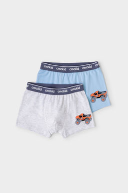 CROCKID, Трусы/ уп. Цвет: небесный, св.серый меланж, гонки