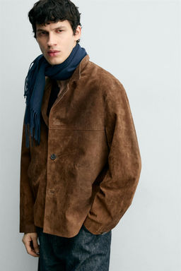 SUEDE LEATHER OVERSHIRT - Zara фото 14
