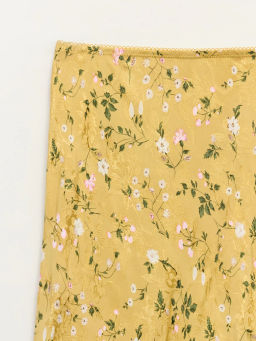 Атласная миди юбка в цветок / Zarina
