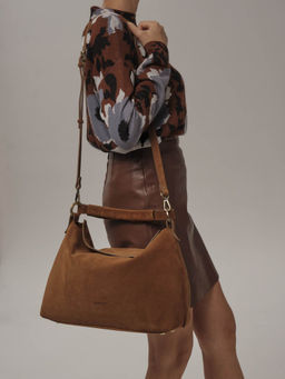 Замшевая сумка Deboro 30900 коричневый лист