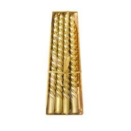 Свеча стержень 4 штуки 20 см витая глянец / MG-101 /уп 144/ золотая - ГалеонТрейд фото 6